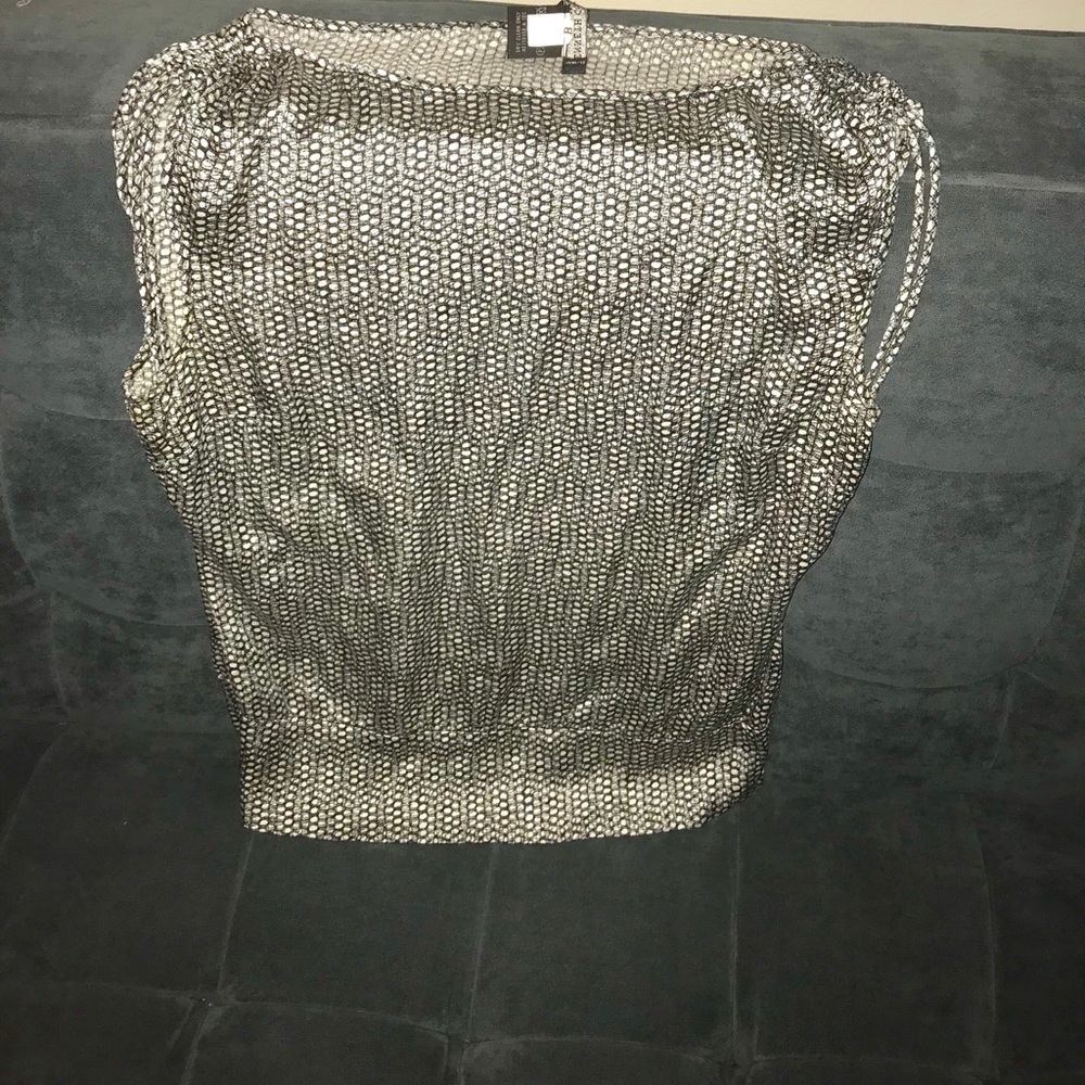 Kenneth Cole silk and spandex top.unique print